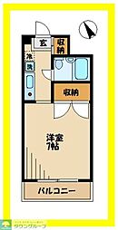 ヴェルデ多摩川 1階1Kの間取り
