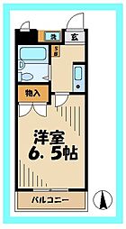 ハイツＡＭＥＹＡ 3階1Kの間取り