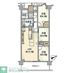 ルピアコート宮前平 3階3LDKの間取り