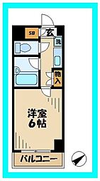 サクセスビル 3階1Kの間取り