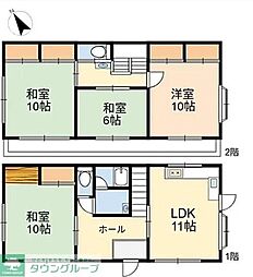 東長沼戸建 1階4LDKの間取り
