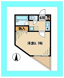 プレシャスマンション稲田堤I 3階1Kの間取り