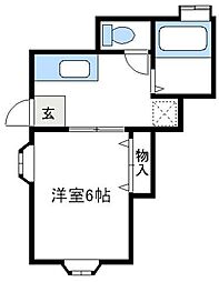 後藤ハイツ 1階1Kの間取り