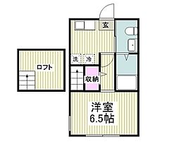 ベルシャンブル稲田堤 1階1Kの間取り