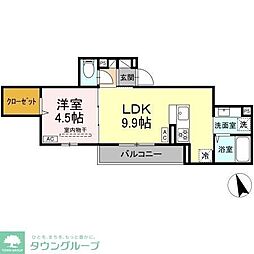 Asset-Court調布ヶ丘 3階1LDKの間取り