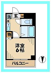 松本ビル 4階1Kの間取り
