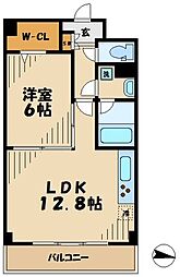 ラディエ 4階1LDKの間取り