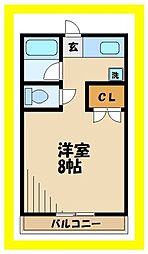 グレイス登戸 1Kの間取図画像