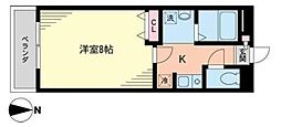 コスモ新百合丘2 1Kの間取図画像