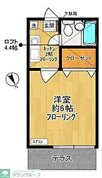 ペアハイム10 1Kの間取図画像