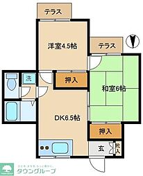サン・ハイム石井 2DKの間取図画像