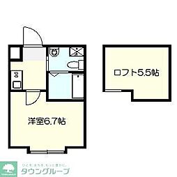 川崎市多摩区西生田2丁目アパート 1Kの間取図画像