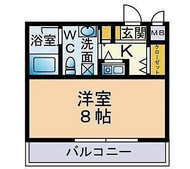 ファミリオン御所 315｜福岡県福岡市中央区御所ヶ谷(賃貸マンション1K・3階・24.30㎡)の写真 その2