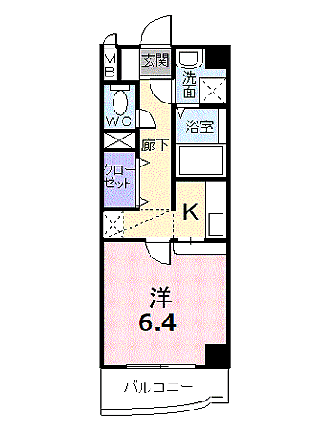 ペルグランデ友丘 501｜福岡県福岡市城南区友丘２丁目(賃貸マンション1K・5階・24.96㎡)の写真 その2