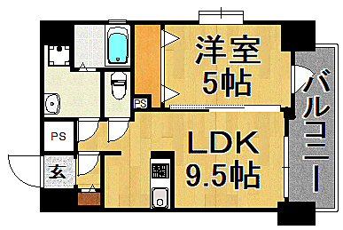 Ｃｌａｓｓｉｅｒ　Ｓｔｙｌｅ平尾 803｜福岡県福岡市中央区平尾２丁目(賃貸マンション1LDK・8階・34.83㎡)の写真 その2