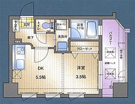 アクタス薬院II 502 ｜ 福岡県福岡市中央区薬院１丁目（賃貸マンション1R・5階・24.64㎡） その2