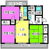 ビーウィズ的場 401 ｜ 福岡県福岡市南区的場２丁目（賃貸マンション3LDK・4階・64.93㎡） その2