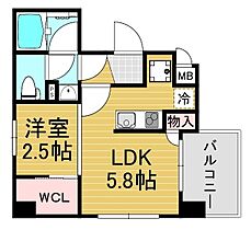 アルティザ大橋駅前 803 ｜ 福岡県福岡市南区塩原４丁目10-18（賃貸マンション1DK・8階・24.88㎡） その2