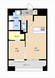 LIBTH高宮2 1LDKの間取図画像