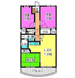 フレグランス春日 3LDKの間取図画像