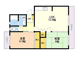 アーバンハイツ渡辺 2LDKの間取図画像