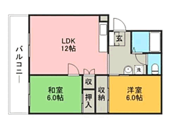 清水ハイツ 2LDKの間取図画像