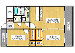 イストワール 2LDKの間取図画像