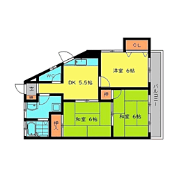 メゾンYS 3DKの間取図画像