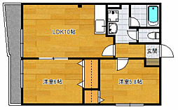 サニーヒルズ旭ヶ丘 2LDKの間取図画像