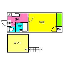 オークハウス 1Kの間取図画像
