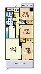 フジトミハイツ 3LDKの間取図画像
