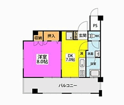 ミハラコーポ 1DKの間取図画像