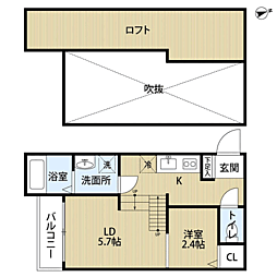 DearCourtK 1LDKの間取図画像