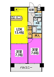 グリーン&ウインズ 2LDKの間取図画像