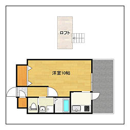 セレーノ高宮 1Kの間取図画像