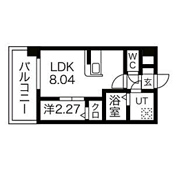 パグーロ西新南 1LDKの間取図画像