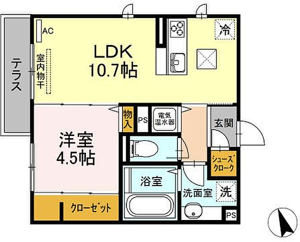 パラカント 305｜神奈川県川崎市中原区井田1丁目(賃貸アパート1LDK・3階・41.17㎡)の写真 その2