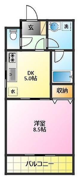 スペリオール市川 205｜神奈川県川崎市中原区木月3丁目(賃貸マンション1DK・2階・32.82㎡)の写真 その2