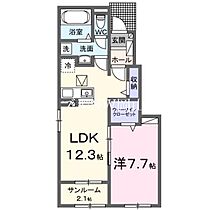 岡山県岡山市南区片岡（賃貸アパート1LDK・1階・50.14㎡） その2