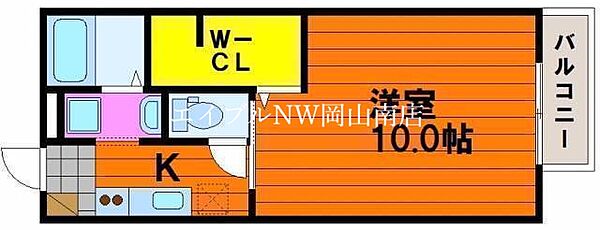 岡山県岡山市南区豊成1丁目(賃貸アパート1K・2階・30.69㎡)の写真 その2