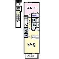 岡山県岡山市北区青江4丁目（賃貸アパート1LDK・2階・42.37㎡） その2