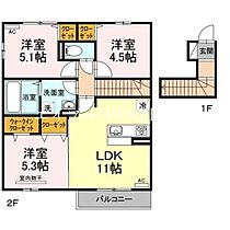 岡山県岡山市南区福富西3丁目（賃貸アパート3LDK・2階・64.89㎡） その2