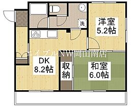 岡山県岡山市南区豊成1丁目（賃貸マンション2DK・1階・50.54㎡） その2