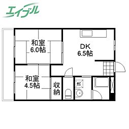 プレアール新保 2DKの間取図画像