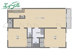 ライズガーデン参番館 2LDKの間取図画像