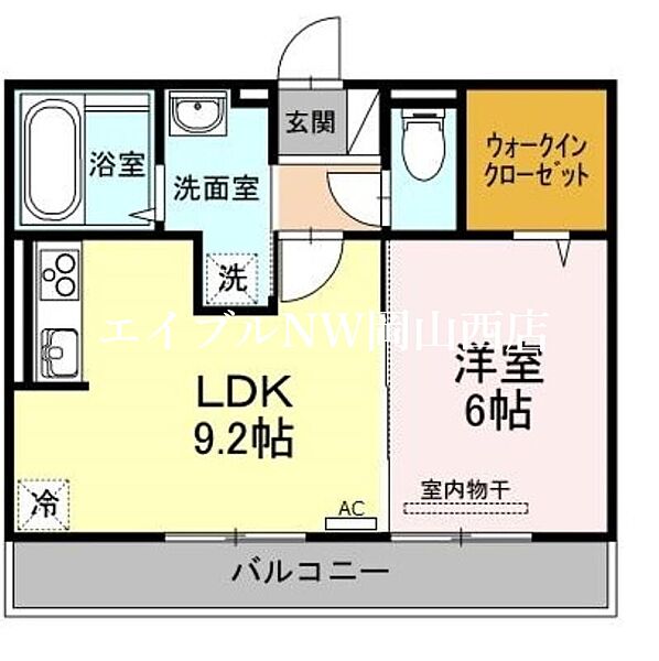 グロリアＢ棟 ｜岡山県岡山市南区西市(賃貸アパート1LDK・2階・40.04㎡)の写真 その2