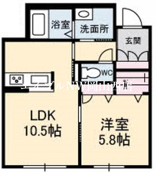 プレジデンス今 ｜岡山県岡山市北区今5丁目(賃貸マンション1LDK・1階・41.23㎡)の写真 その2