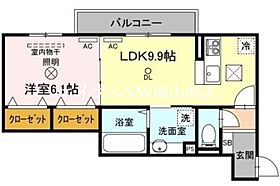 アルカンシエル　Saya  ｜ 岡山県岡山市北区平田（賃貸アパート1LDK・1階・41.55㎡） その2