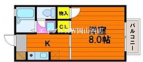 シャーメゾンスイート　B棟  ｜ 岡山県岡山市北区田中（賃貸アパート1K・2階・26.46㎡） その2