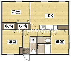 M’s ROSA  ｜ 岡山県岡山市北区野田2丁目（賃貸マンション3LDK・1階・64.81㎡） その2